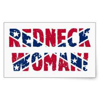 Redneck Woman in Confederate Flag Letters Stickers