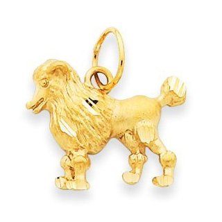 14k Gold Poodle Dog Charm Jewelry
