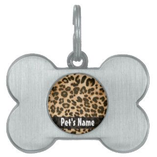 Leopard Print Background Pet Name Tags