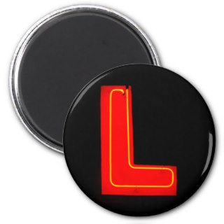 Letter "L" Neon Light Monogram Refrigerator Magnet