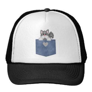 Jean Pocket Kitty Cat Trucker Hats