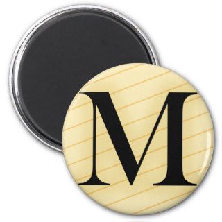 Monogram Letter   M (orange) Fridge Magnets