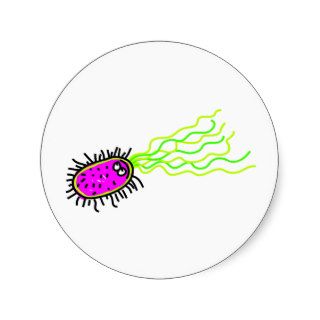 Pink Cartoon Germ Round Sticker