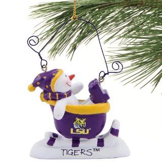 LSU Tigers Sledding Snowman Ornament  Sports Fan Hanging Ornaments  Sports & Outdoors