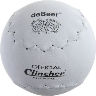DEBEER Official Clincher 16 Inch Trutech Leather Softball, White