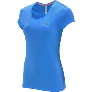 UNDER ARMOUR Womens HeatGear Flyweight Short Sleeve T Shirt   Size Large, Blue
