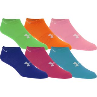 UNDER ARMOUR Womens HeatGear Training Socks, 6 Pack   Size 9 11, Ultra Bright