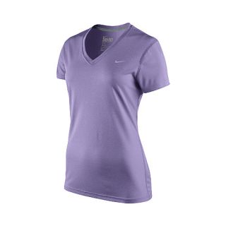 NIKE Womens Legend V Neck T Shirt   Size Small, Urban Lilac/grey