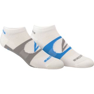 BROOKS Training Day Low Quarter Socks   2 Pack   Size Medium, White/blue/grey