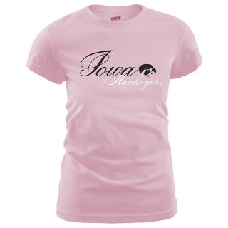 MJ Soffe Womens Iowa Hawkeyes T Shirt   Soft Pink   Size Medium, Iowa