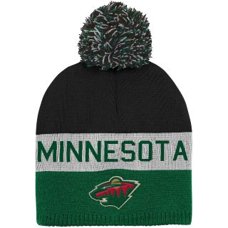 REEBOK Youth Minnesota Wild Uncuffed Pom Knit Hat   Size Youth