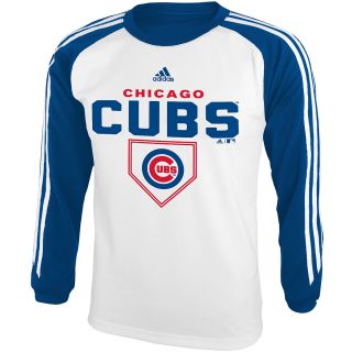 adidas Youth Chicago Cubs Out Field Long Sleeve T Shirt   Size Xl