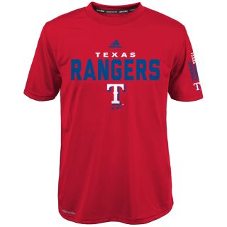 adidas Youth Texas Rangers ClimaLite Batter Short Sleeve T Shirt   Size Small,