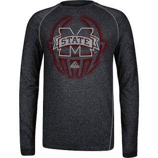 adidas Mens Mississippi State Bulldogs ClimaLite Sideline Head On Long Sleeve
