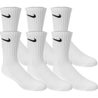 NIKE Mens Performance Crew Socks   6 Pack   Size Large, White/black