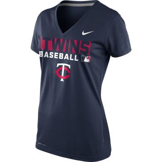 NIKE Womens Minnesota Twins Team Issue Performance Legend Logo V Neck T Shirt  