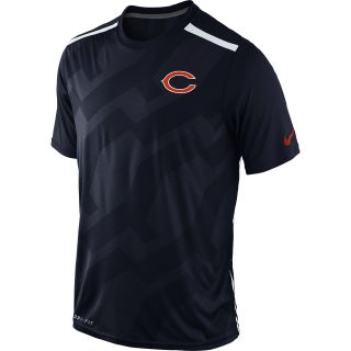 NIKE Mens Chicago Bears Dri Fit Hypervent Short Sleeve Top   Size Small,