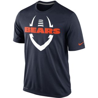 NIKE Mens Chicago Bears Dri FIT Legend Icon Short Sleeve T Shirt   Size Small,