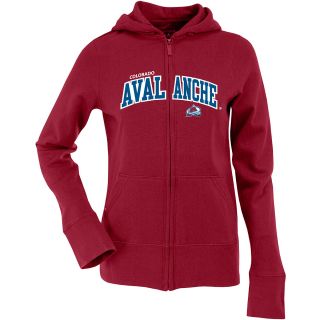 Antigua Womens Colorado Avalanche Signature Hood Applique Full Zip Sweatshirt  