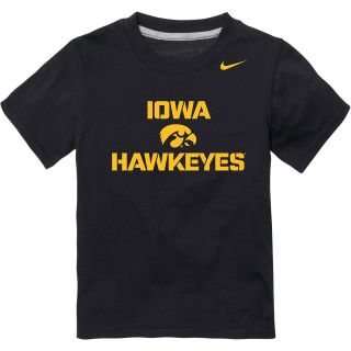 NIKE Youth Iowa Hawkeyes Practice Short Sleeve T Shirt   Size Small, Black