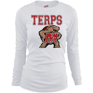 MJ Soffe Girls Maryland Terrapins Long Sleeve T Shirt   White   Size Large,