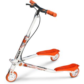 Trikke Tech T5 Carving Scooter, White/orange (T5 WTOR)