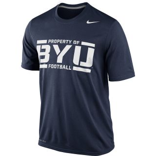 NIKE Mens BYU Cougars Practice Legend Short Sleeve T Shirt   Size Medium, Navy
