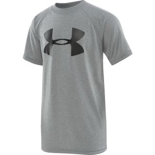 UNDER ARMOUR Boys Big Logo Tech T Shirt   Size Medium, Grey Heather/black