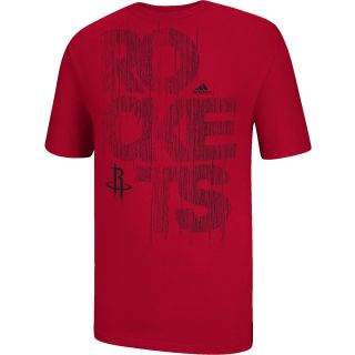 adidas Mens Houston Rockets Written Out Short Sleeve T Shirt   Size Xl, Red