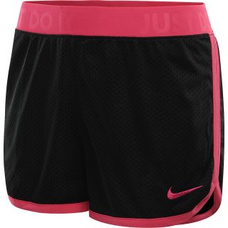 NIKE Womens Icon Reversible Shorts   Size Large, Black/pink