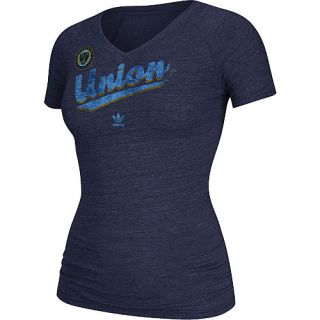 adidas Womens Philadelphia Union Tri Blend Logo Short Sleeve T Shirt   Size