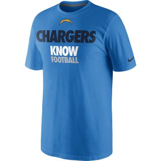 NIKE Mens San Deigo Chargers Draft 2 Chargers Know Football Short Sleeve T 