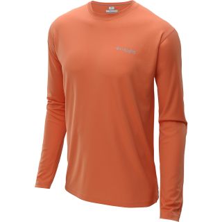 COLUMBIA Mens PFG Zero Rules Long Sleeve T Shirt   Size Medium, Peach