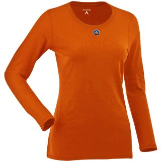 Antigua Womens Auburn Tigers Relax LS 100% Cotton Washed Jersey Scoop Neck Tee