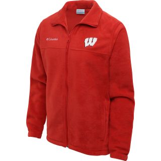 COLUMBIA Mens Wisconsin Badgers Flanker Full Zip Fleece Jacket   Size Medium,