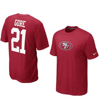 NIKE Mens San Francisco 49ers Frank Gore Name And Number Short Sleeve T Shirt  