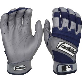 Franklin MLB Adult Natural 2 Batting Glove   Size XXL/2XL, Gray/navy (10395F6)