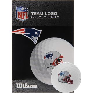 WILSON New England Patriots Golf Balls   6 Pack, White