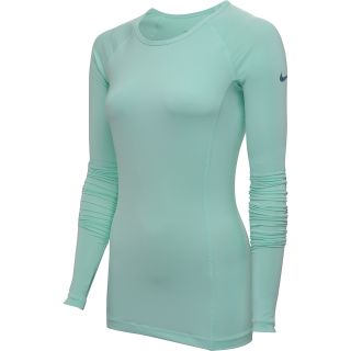 NIKE Womens Pro Essentials Hybrid 2 Long Sleeve T Shirt   Size Xl, Arctic