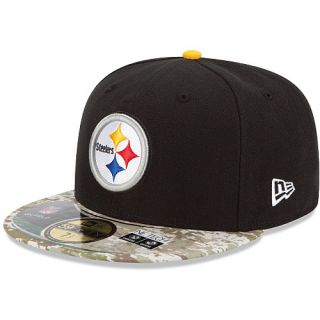 NEW ERA Mens Pittsburgh Steelers Salute To Service Camo 59FIFTY Fitted Cap  