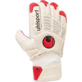 uhlsport Erognomic Soft Training Soccer Glove   Size 3, White/red (1000336 01 