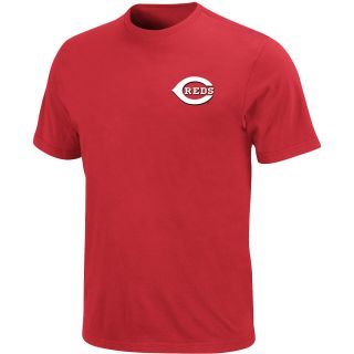 Majestic Mens Cincinnati Reds Offical Wordmark Red Tee   Size XL/Extra Large,