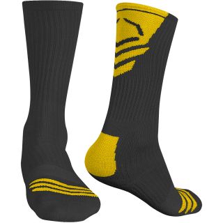 EVOSHIELD Performance Crew Socks   Size Medium, Black/yellow
