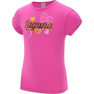 LAGUNA Girls Wild Short Sleeve Rashguard   Size Large, Pink