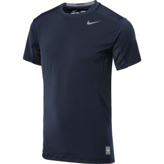 NIKE Mens Pro Combat Fitted Short Sleeve T Shirt   Size Xl, Obsidian/obsidian