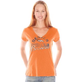 G III Womens Denver Broncos Slub V Neck T Shirt   Size Medium, Orange