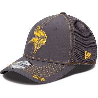 NEW ERA Mens Minnesota Vikings 39THIRTY Graphite Neo Stretch Fit Cap   Size
