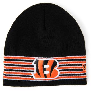 NEW ERA Mens Cincinnati Bengals 5A Striped Team Color Knit Hat, Black