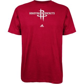 adidas Mens Houston Rockets Full Primary Logo Short Sleeve T Shirt   Size