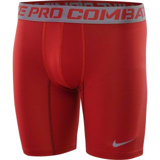 NIKE Mens 6 Pro Combat Core Compression 2.0 Shorts   Size 2xl, Gym Red/grey